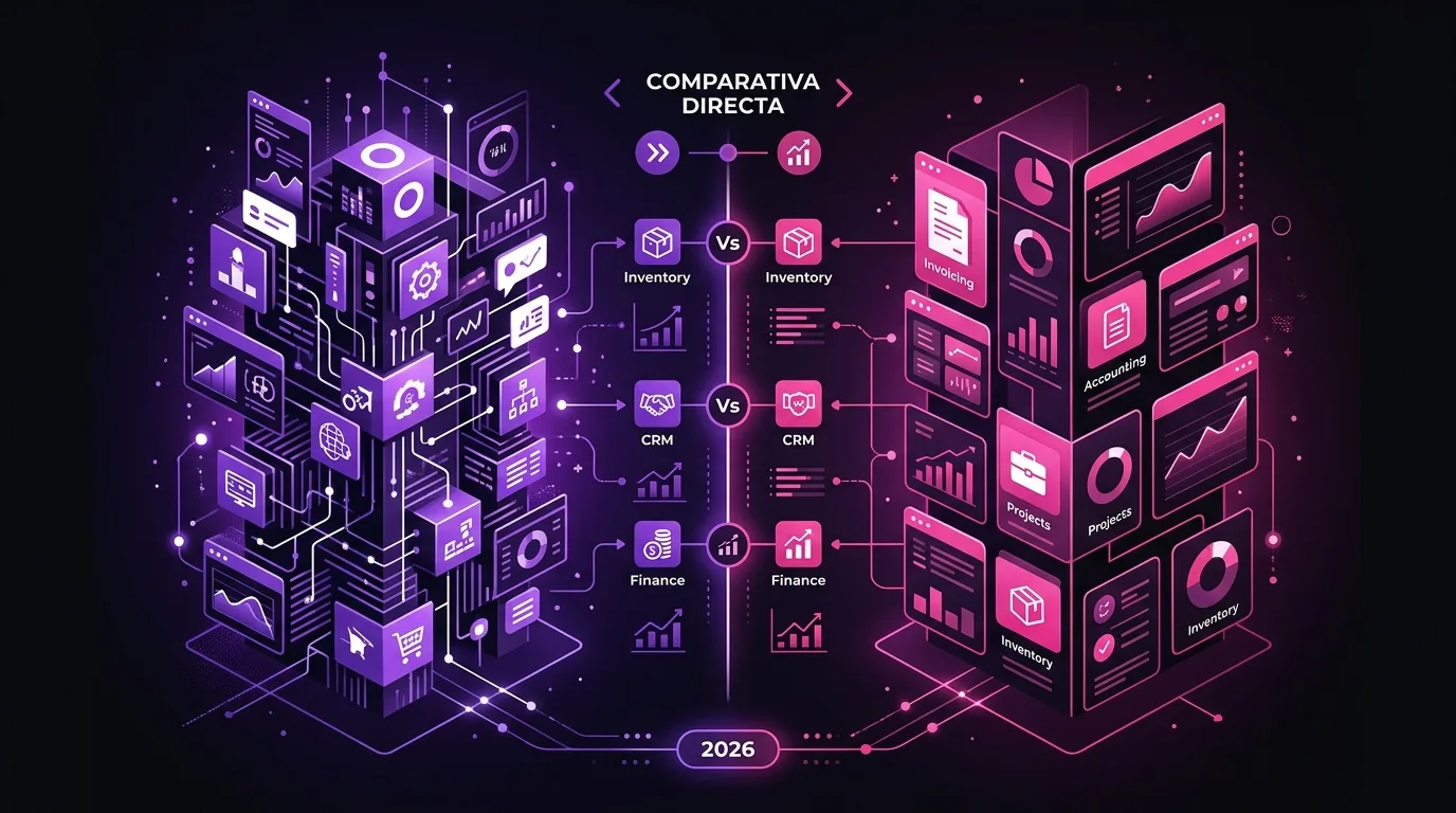 Odoo vs Holded: cuál elegir para tu pyme en 2026 · Comparativa directa: funcionalidad por funcionalidad