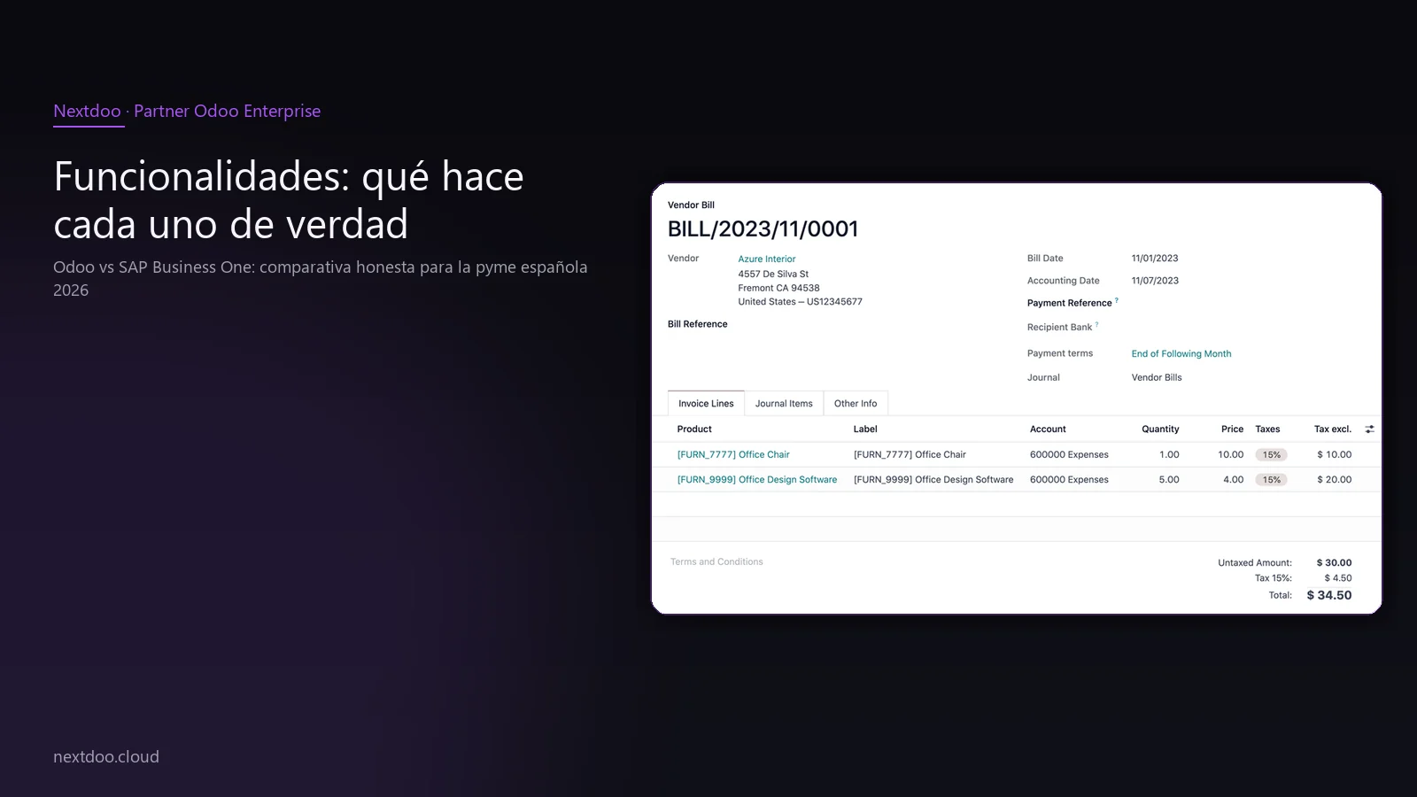 Odoo vs SAP Business One: comparativa honesta para la pyme española 2026 · Quién usa cada herramienta y por qué