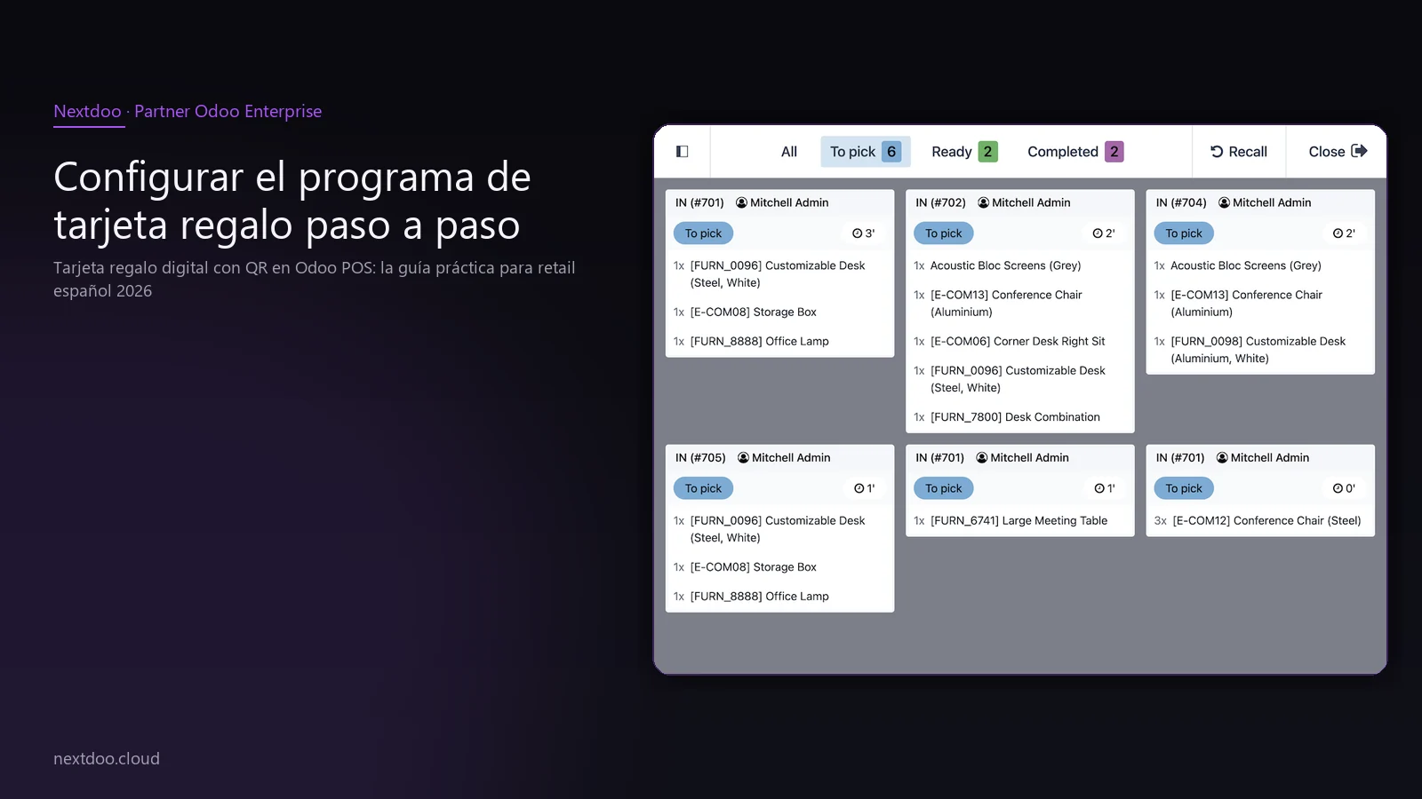 Tarjeta regalo digital con QR en Odoo POS: la guía práctica para retail español 2026 · Cómo funciona la tarjeta regalo en Odoo POS