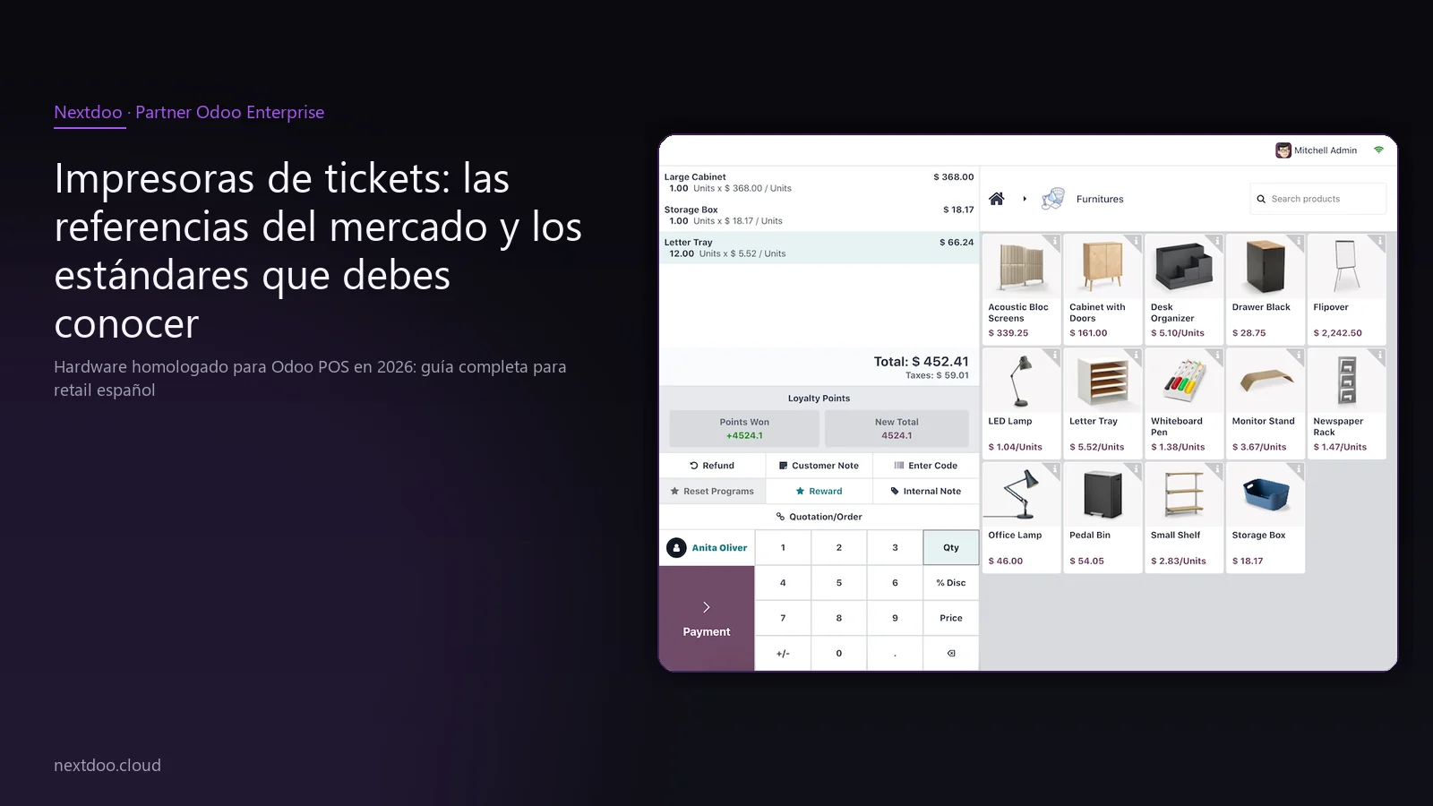 Hardware homologado para Odoo POS en 2026: guía completa para retail español · Impresoras de tickets: las referencias del mercado y los estándares que debes conocer