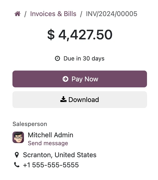 Client portal in Odoo advisory service: access to invoices and documents – Nextdoo