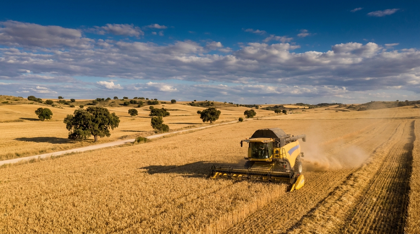 Partner Odoo Palencia para agroalimentario: campos de cereal de Tierra de Campos en cosecha
