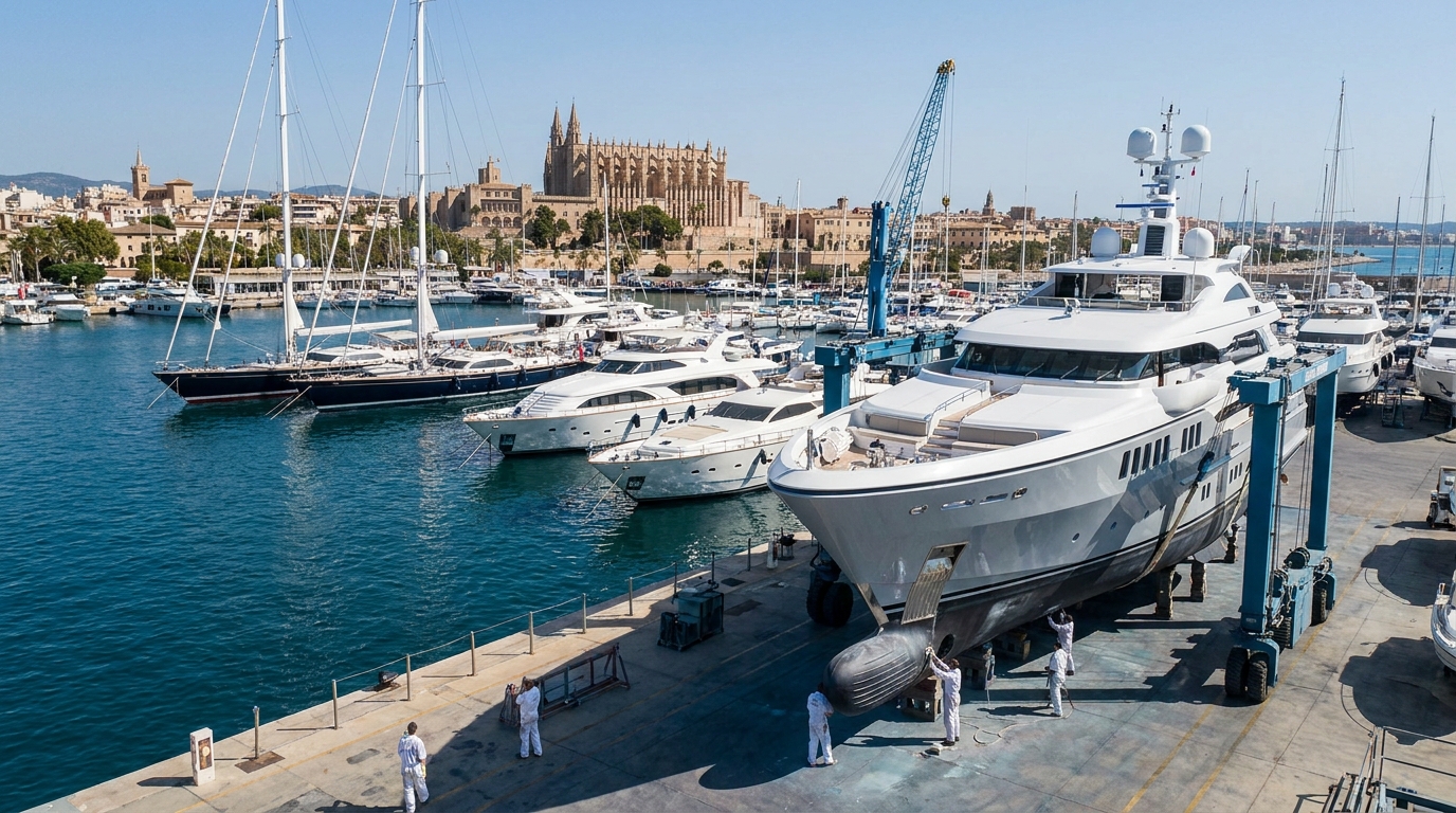 Partner Odoo Palma para náutica y charter: marina y varadero en el puerto de Palma con yates