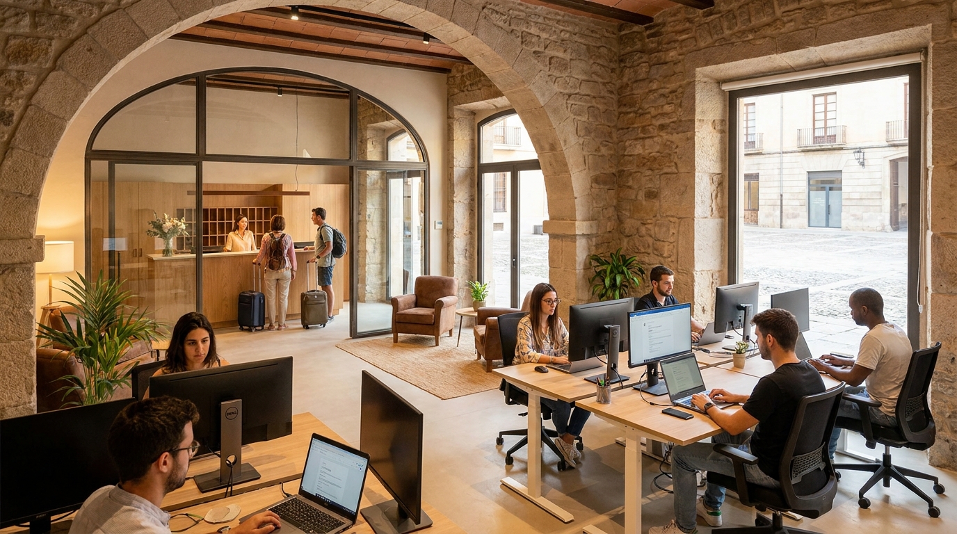 Partner Odoo Salamanca para universidad, turismo y hostelería: oficina TIC y recepción de hotel en ciudad histórica