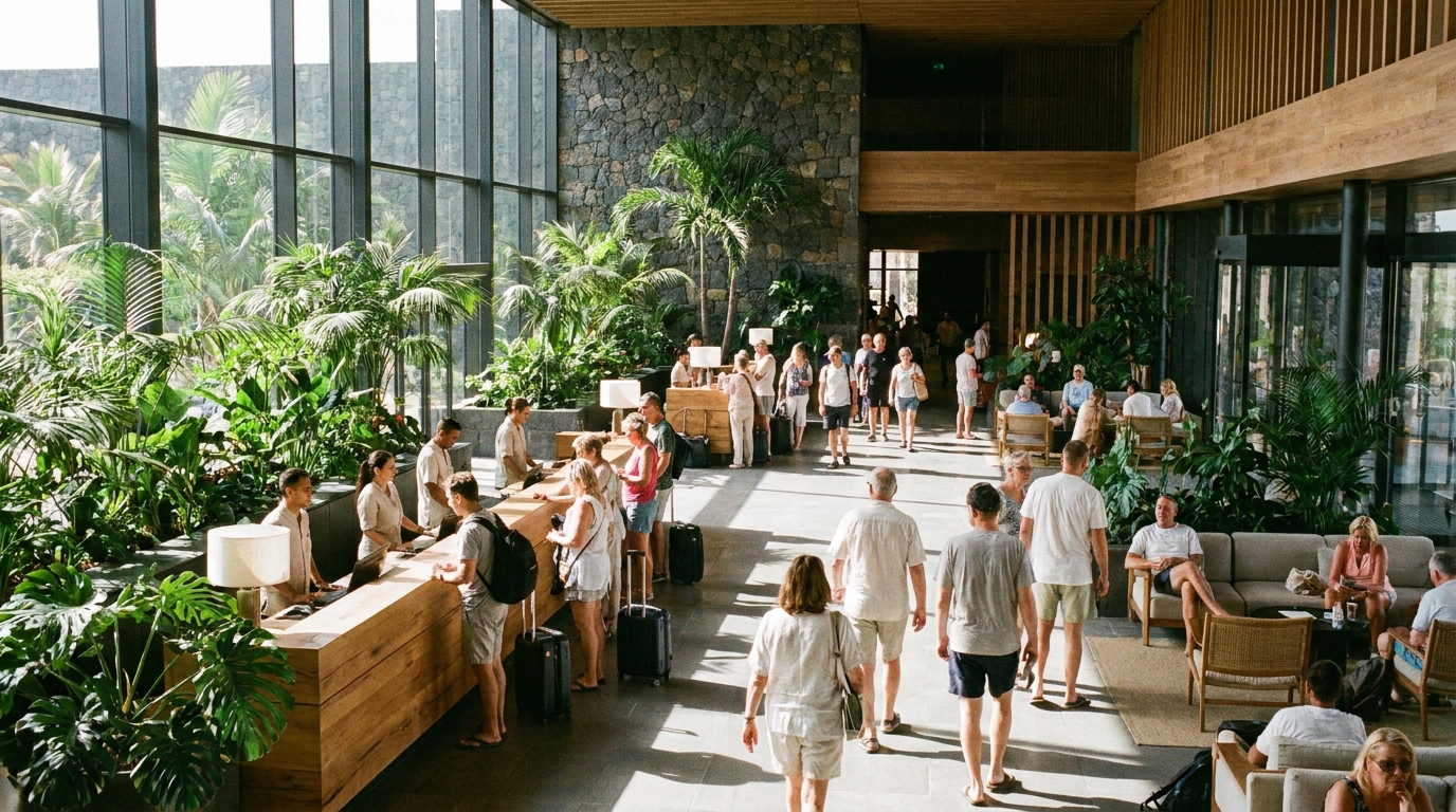 Partner Odoo Santa Cruz de Tenerife para turismo y hostelería: recepción de un hotel canario en Tenerife
