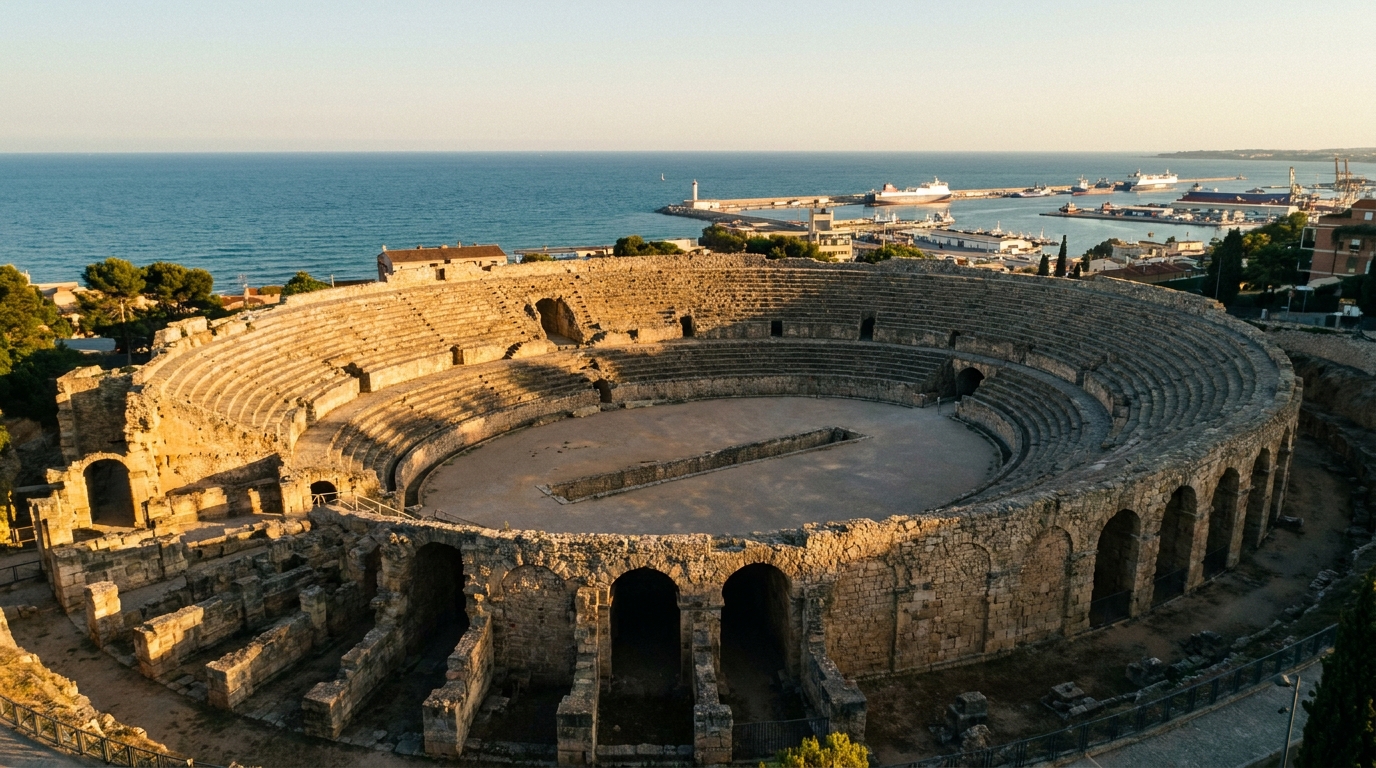 Partner Odoo Tarragona — el anfiteatro romano y el puerto de Tarragona, la ciudad donde implantamos Odoo