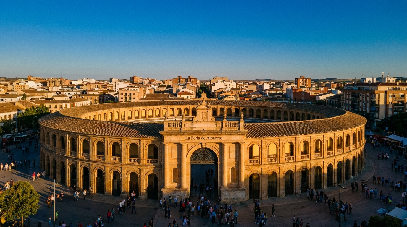 Partner Odoo Albacete: el Recinto Ferial manchego de Albacete al atardecer, la ciudad donde implantamos Odoo