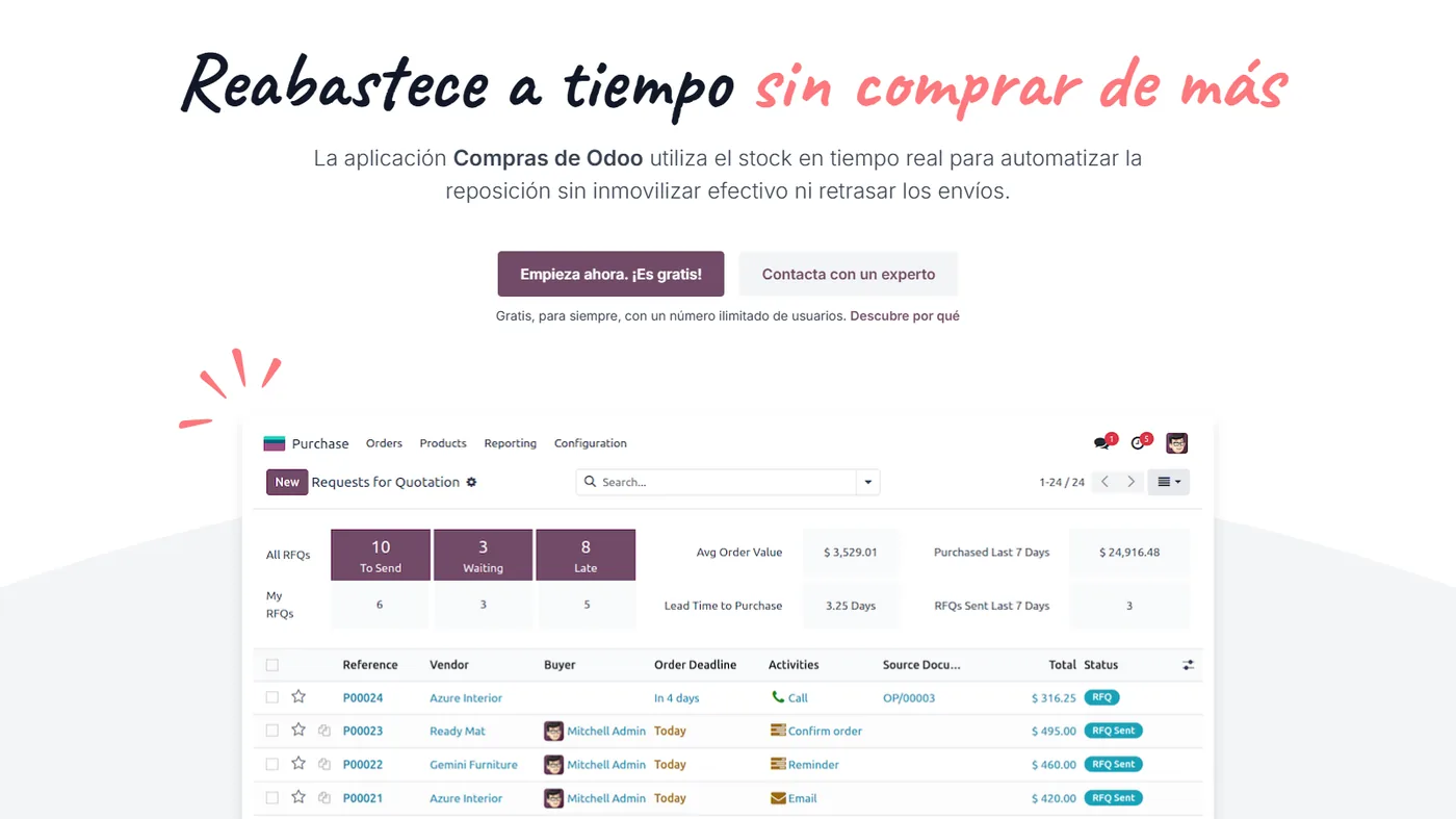 Odoo Compras screenshot