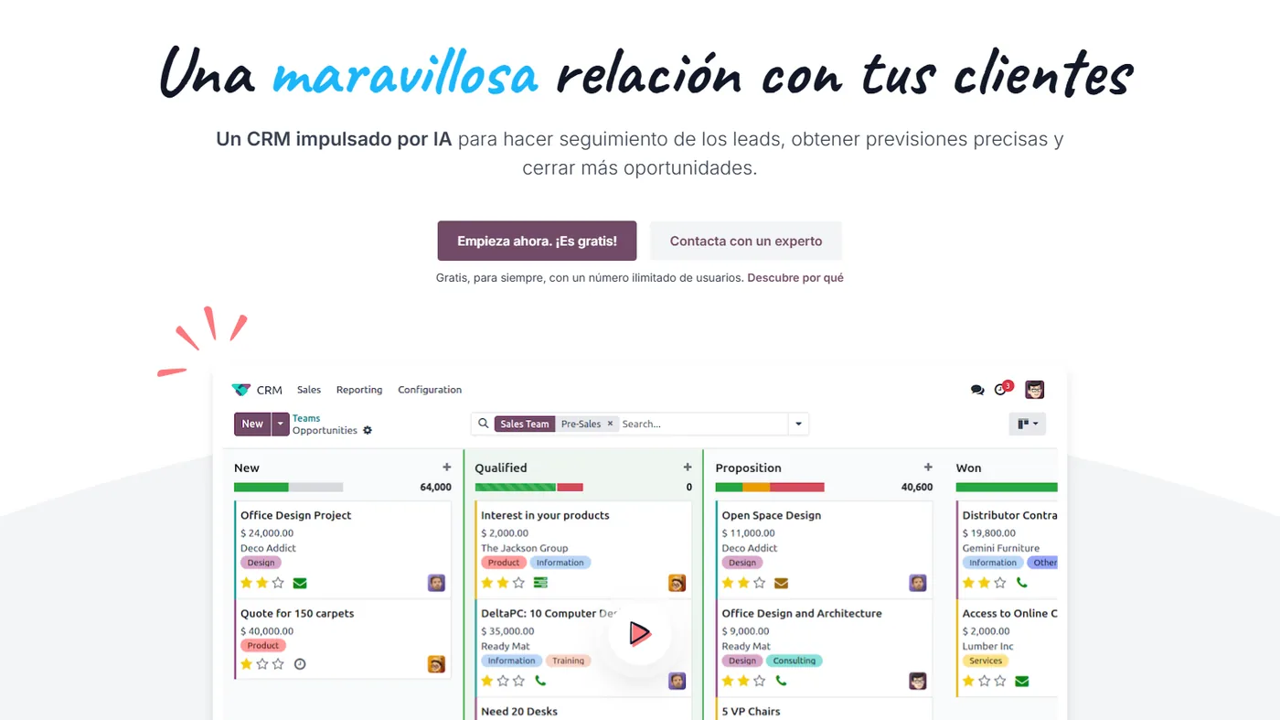 Odoo CRM screenshot