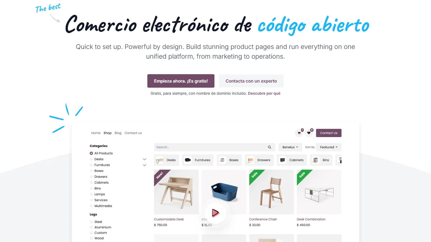 Odoo eCommerce screenshot
