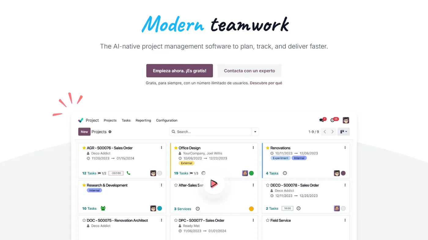 Odoo Proyectos screenshot