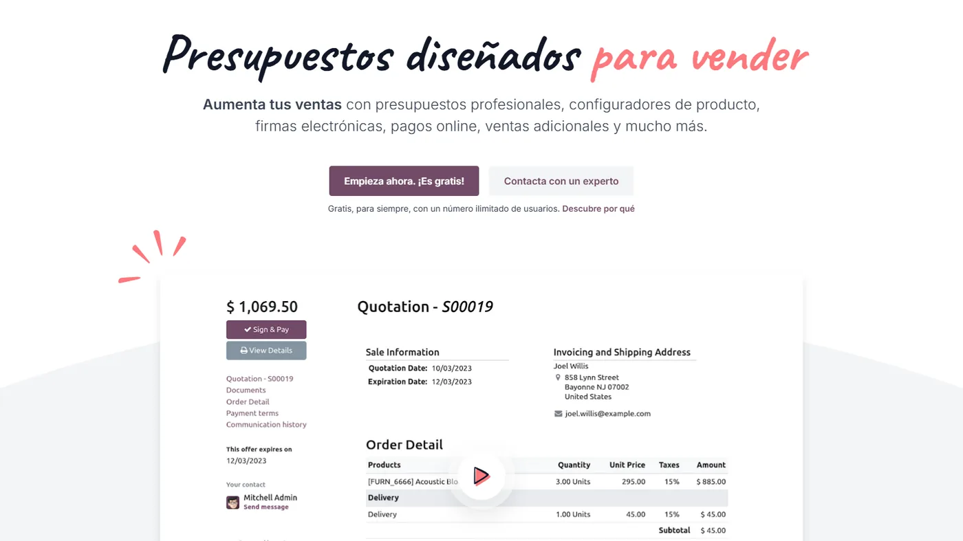 Odoo Ventas screenshot