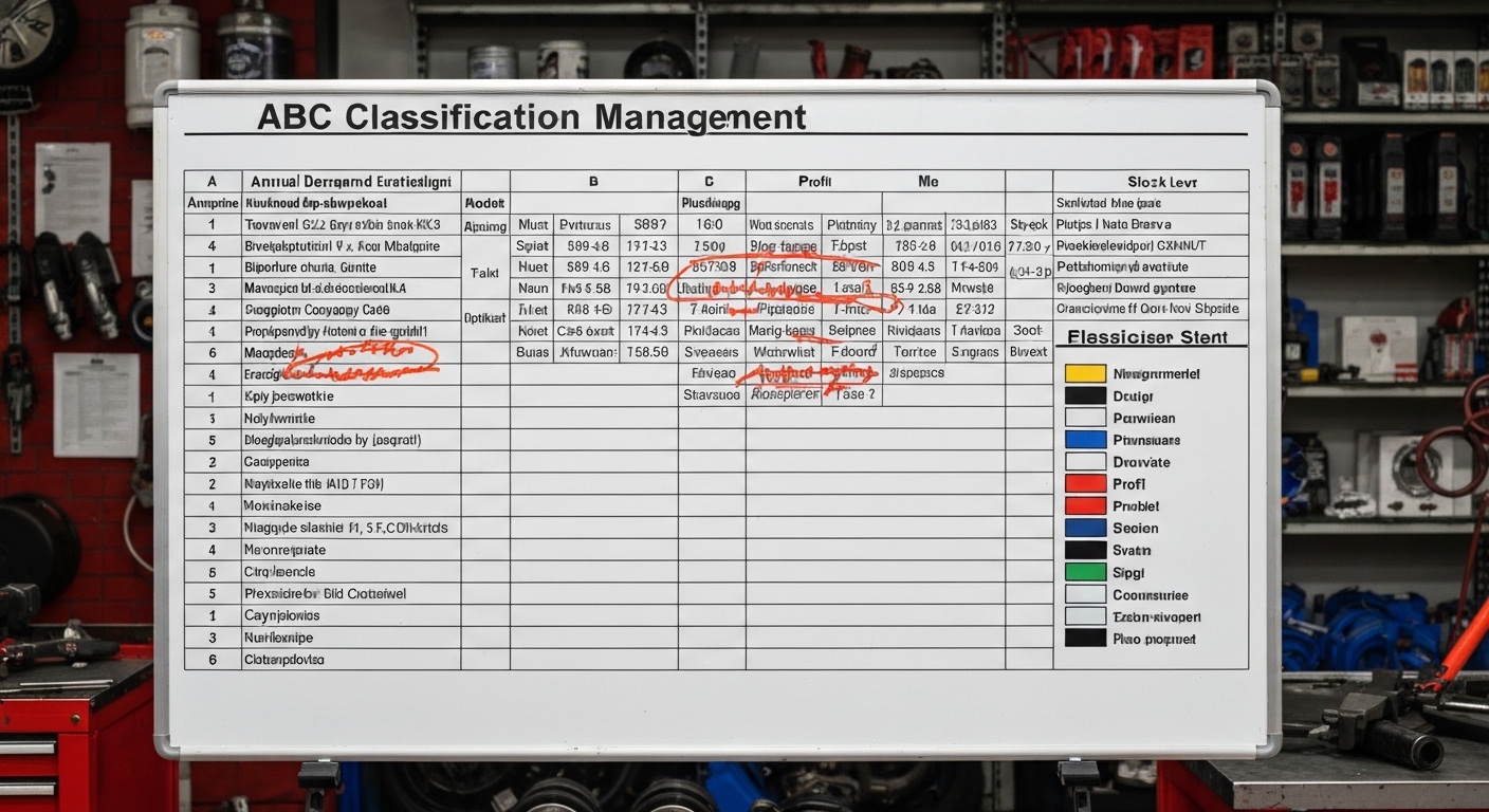 Grafico de clasificacion ABC para gestion de inventario de moto