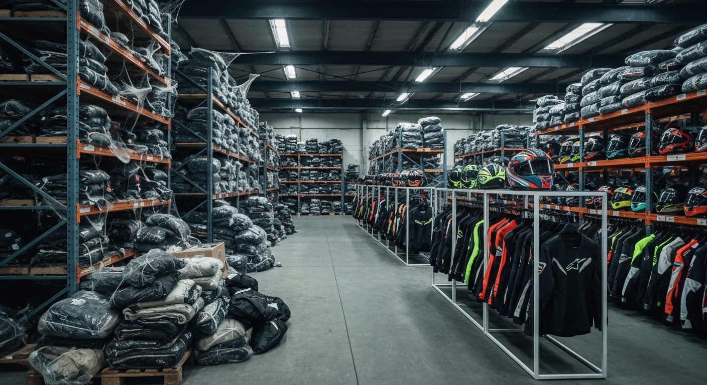 Stock dormido equipamiento moto almacen